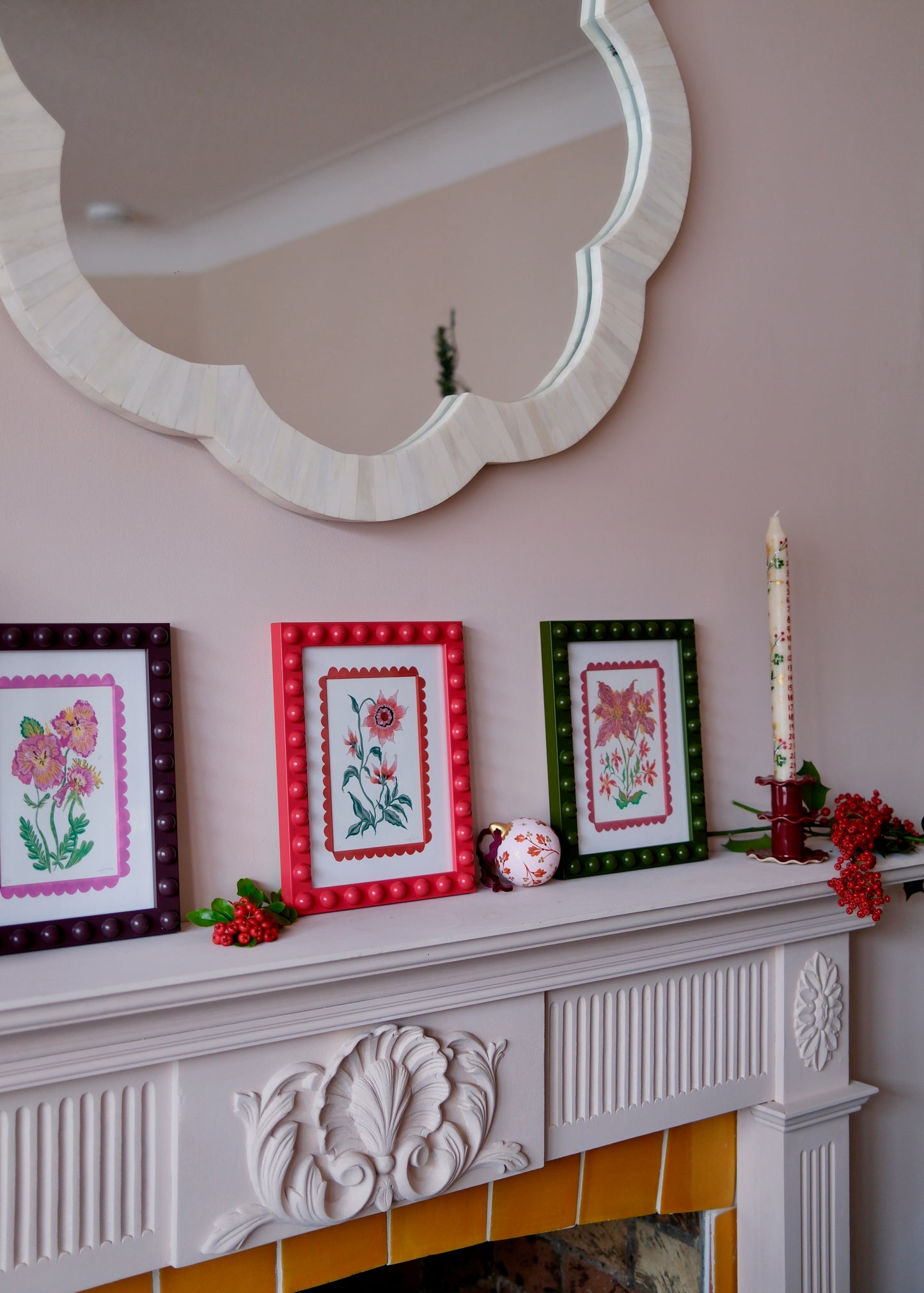 Poinsettia Framed Original Art