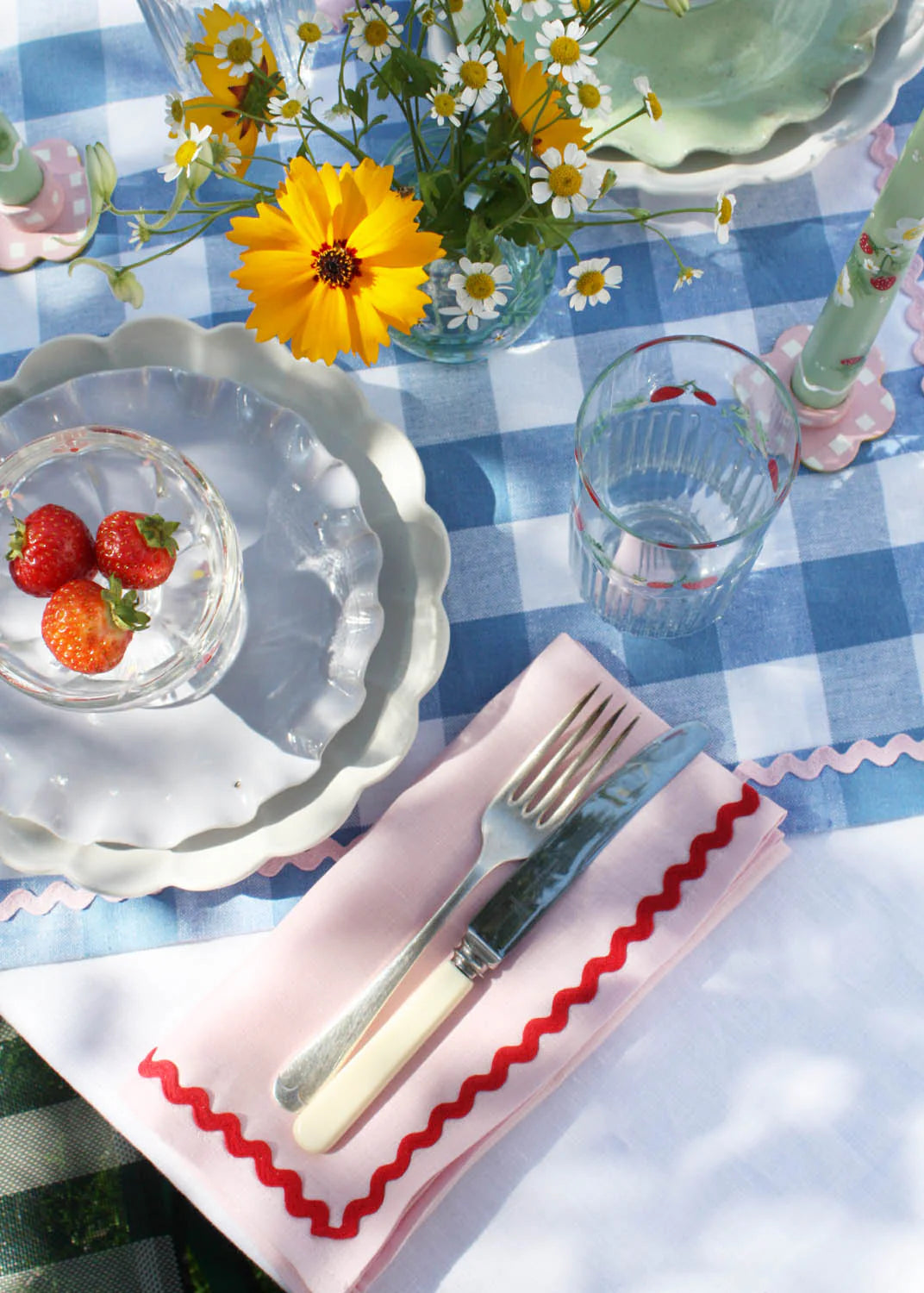 Linen Ric-Rac Napkin Set