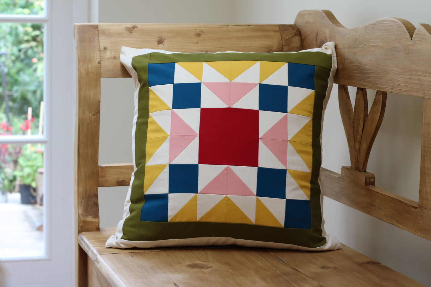 'Made for Makerville' Patchwork Cushion