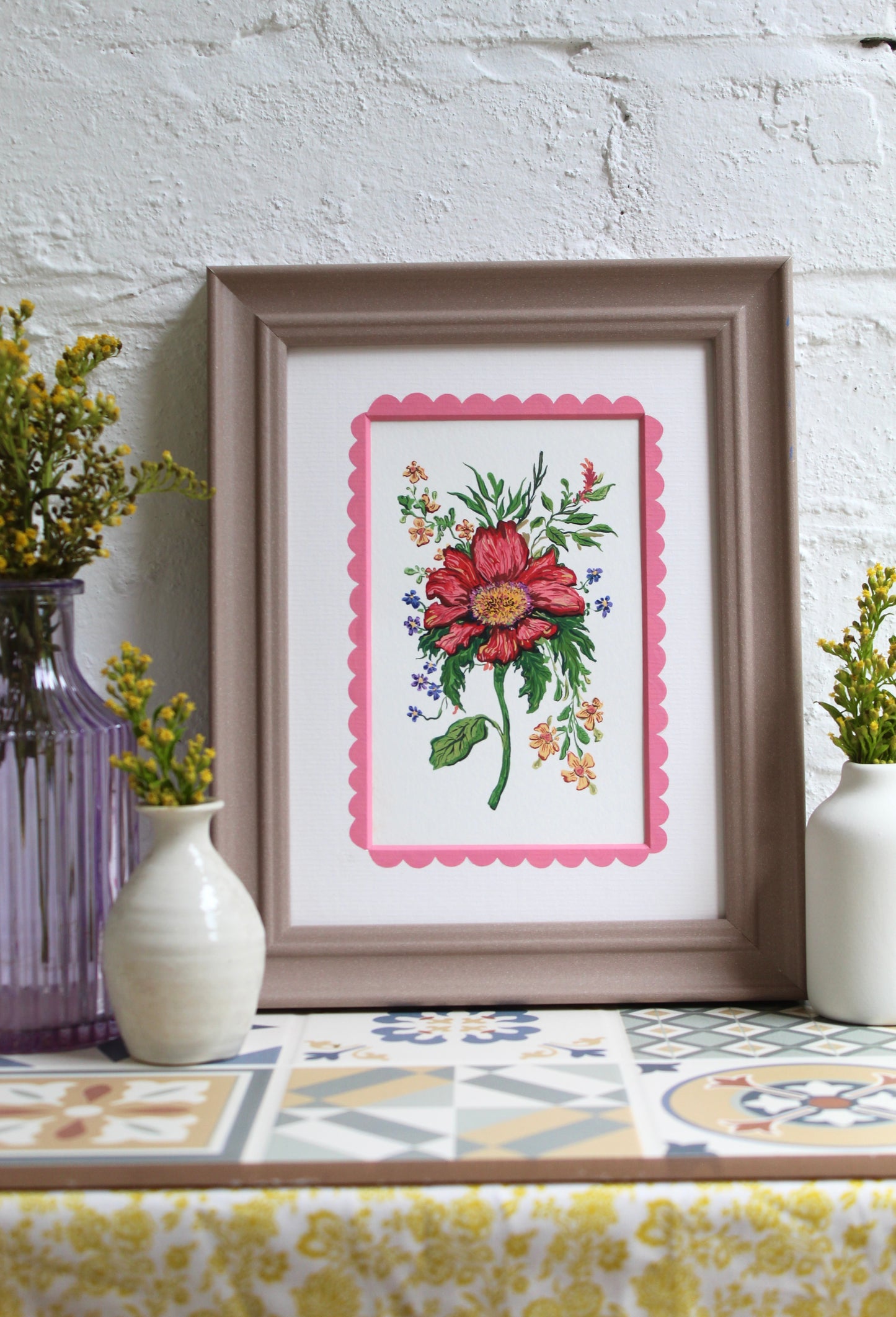 Pink Hibiscus Original Art
