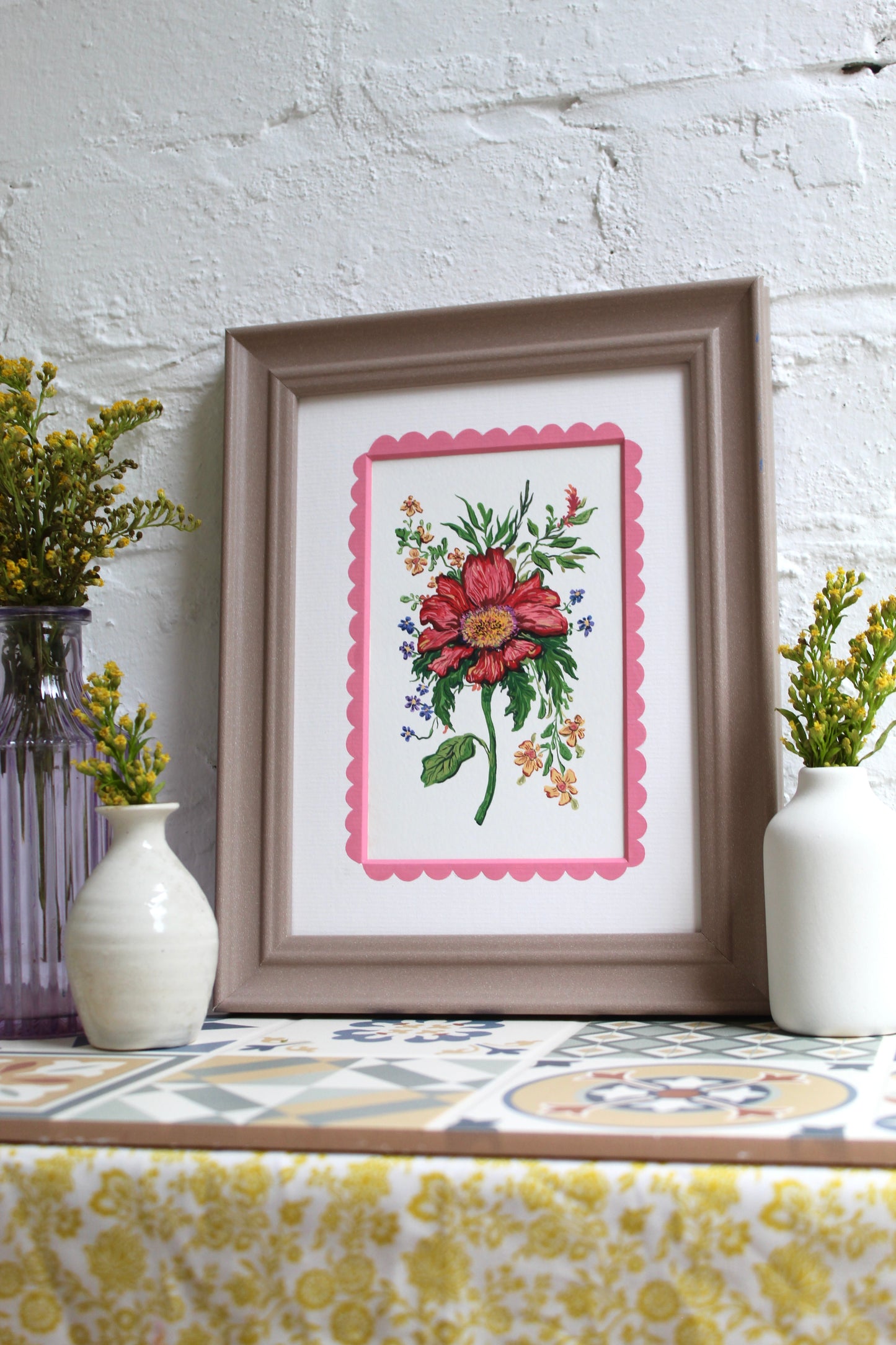 Pink Hibiscus Original Art