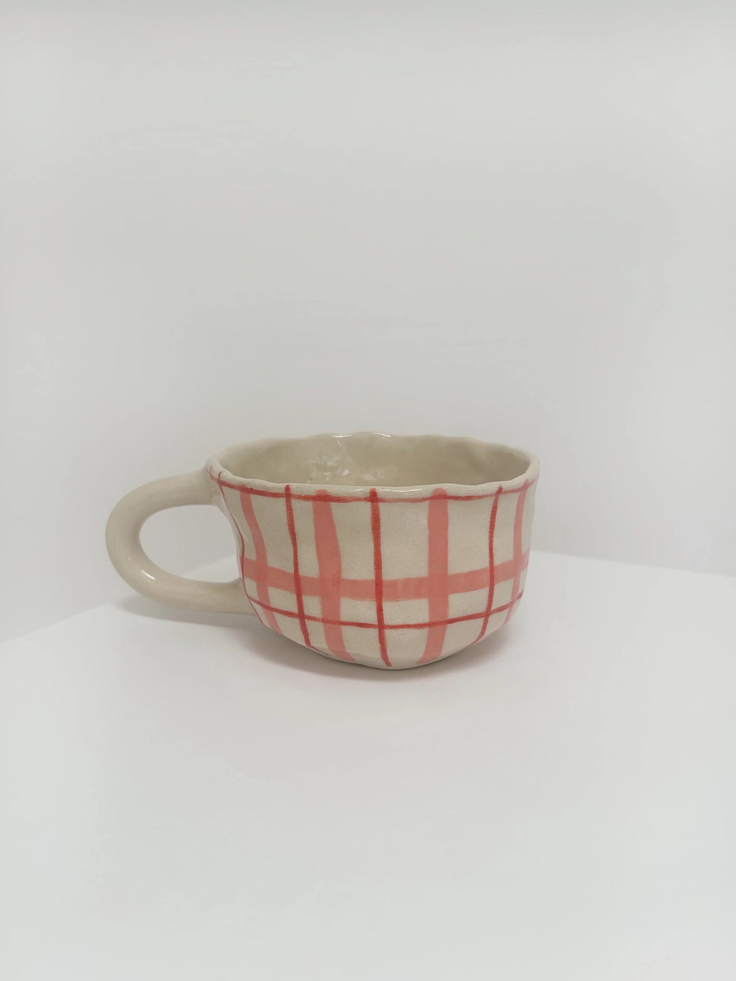 Checkered Stoneware Mug
