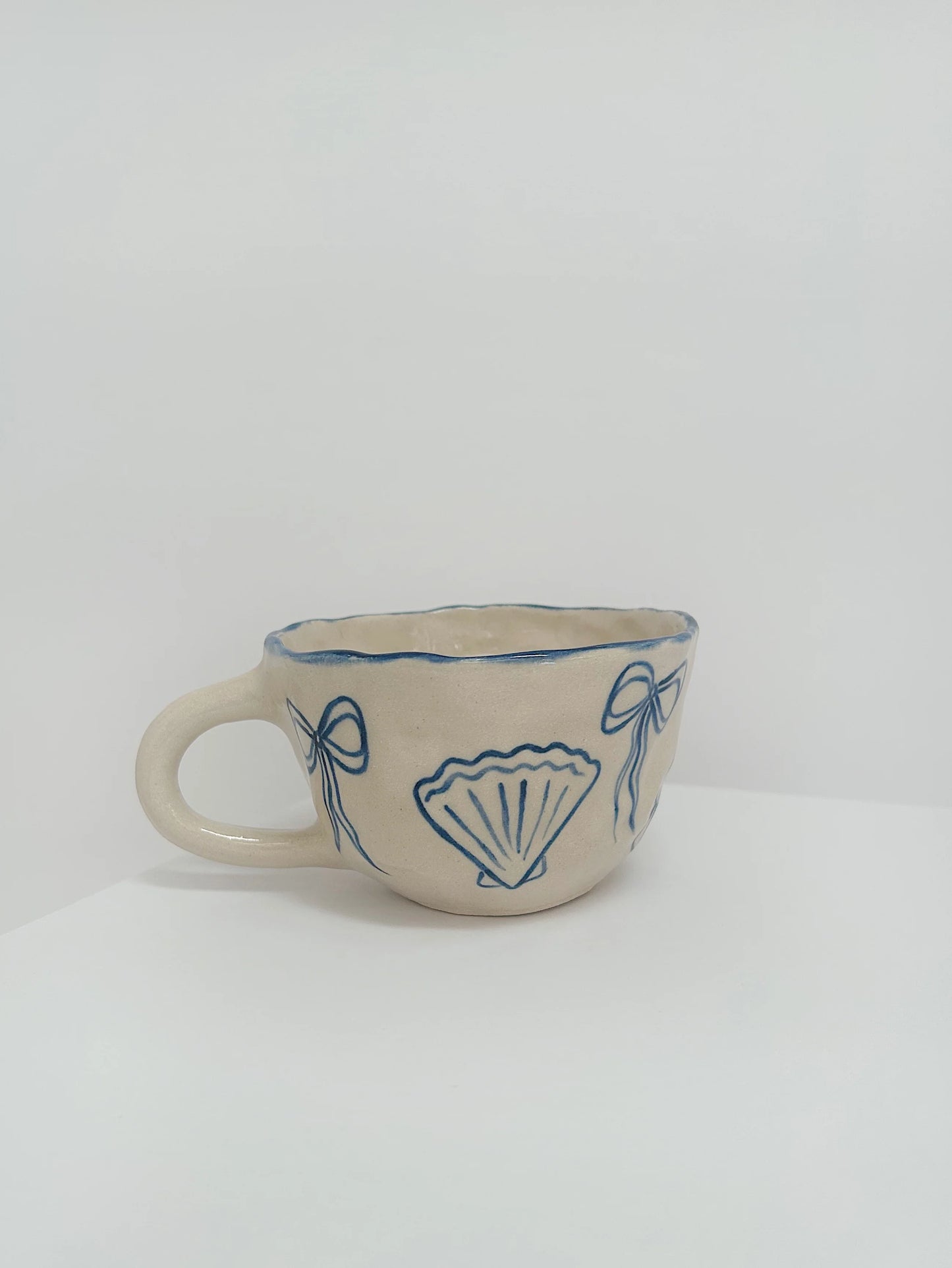 Handmade Stoneware Seashell Mug