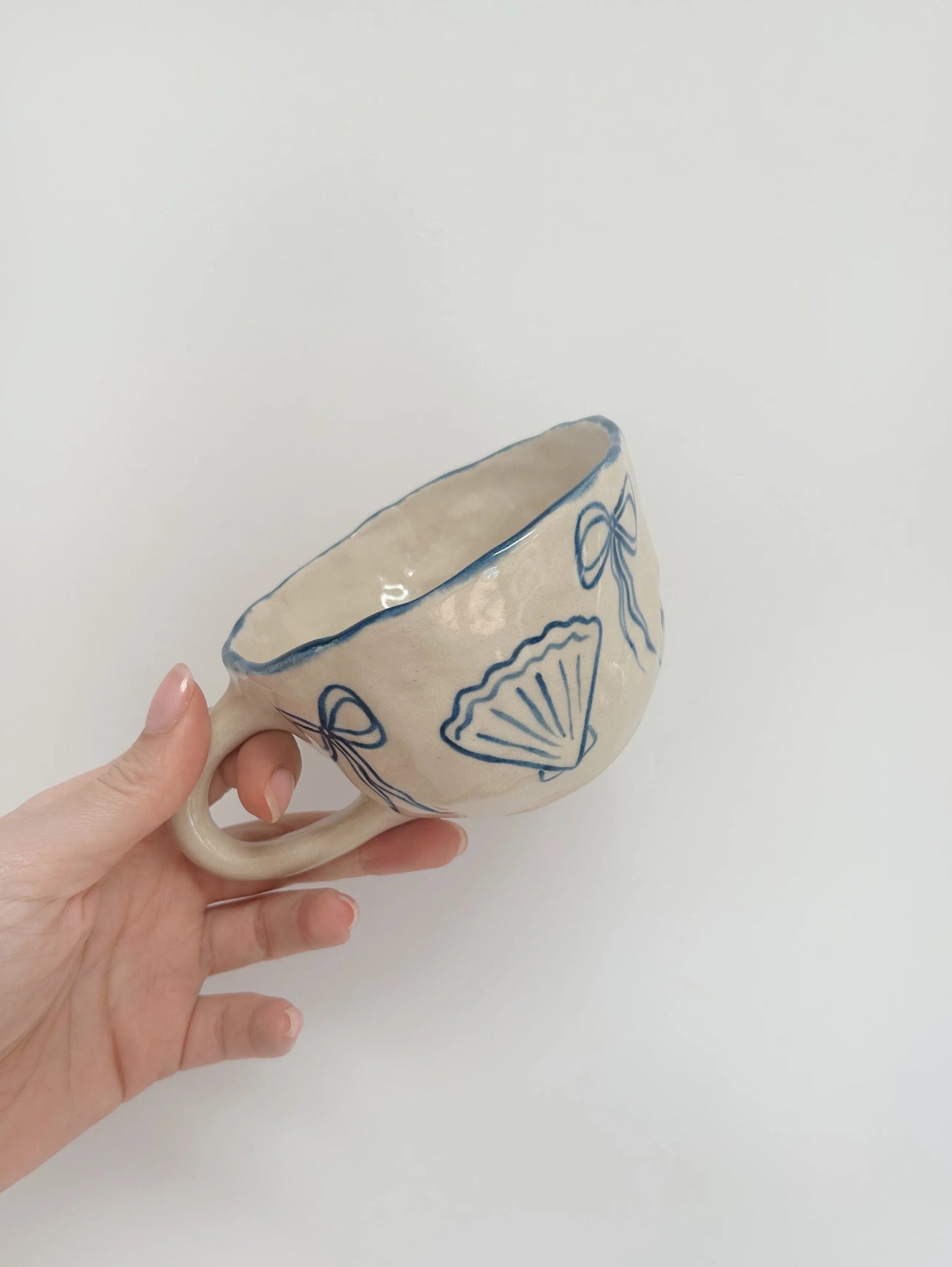 Handmade Stoneware Seashell Mug