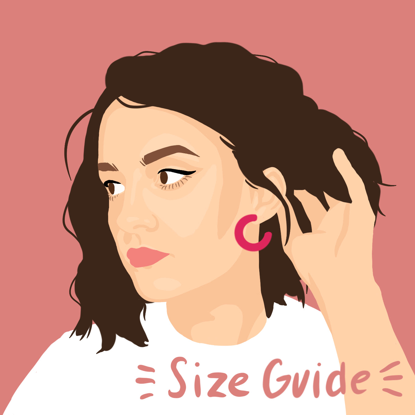Raspberry Pink Midi Hoops