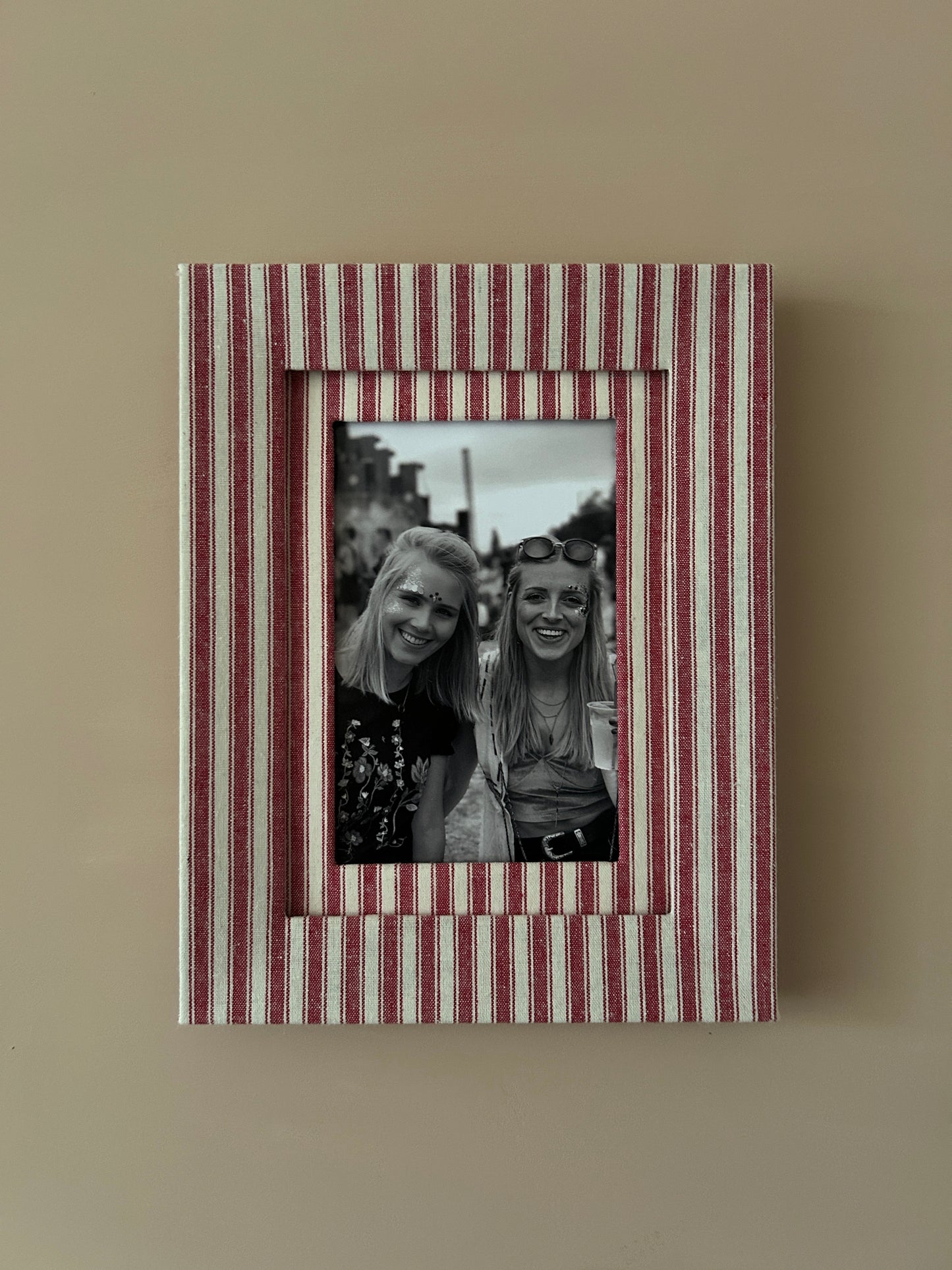 Red Stripe Fabric Frame