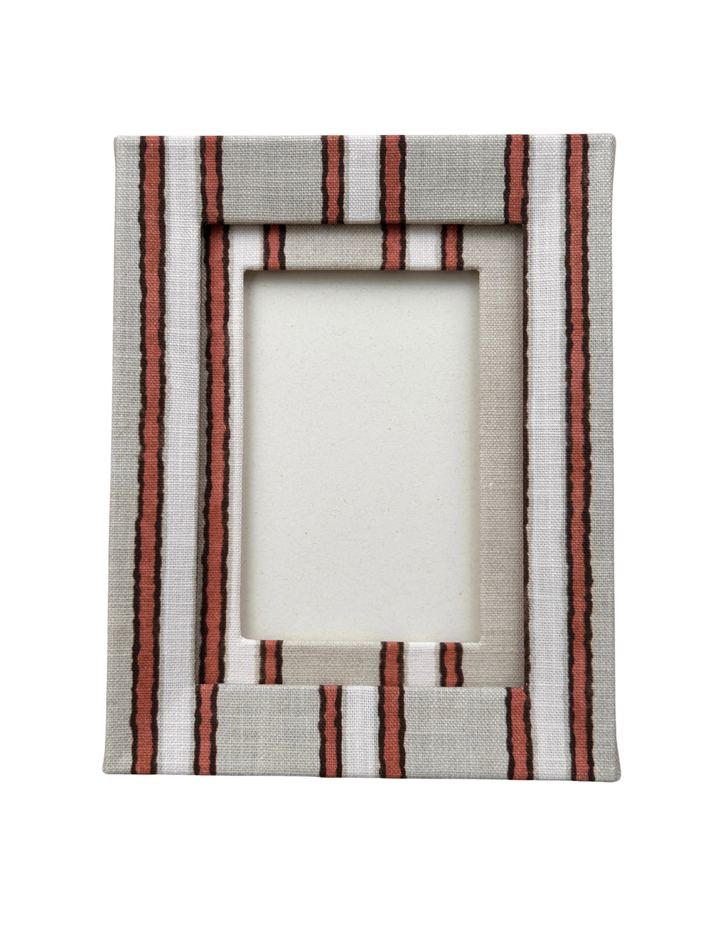 Terracotta Natural Stripe Fabric Frame
