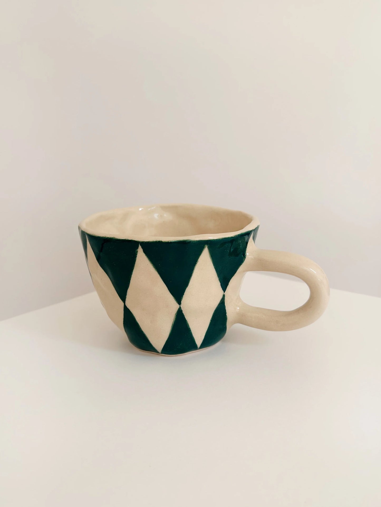 Green Harlequin Handmade Mug