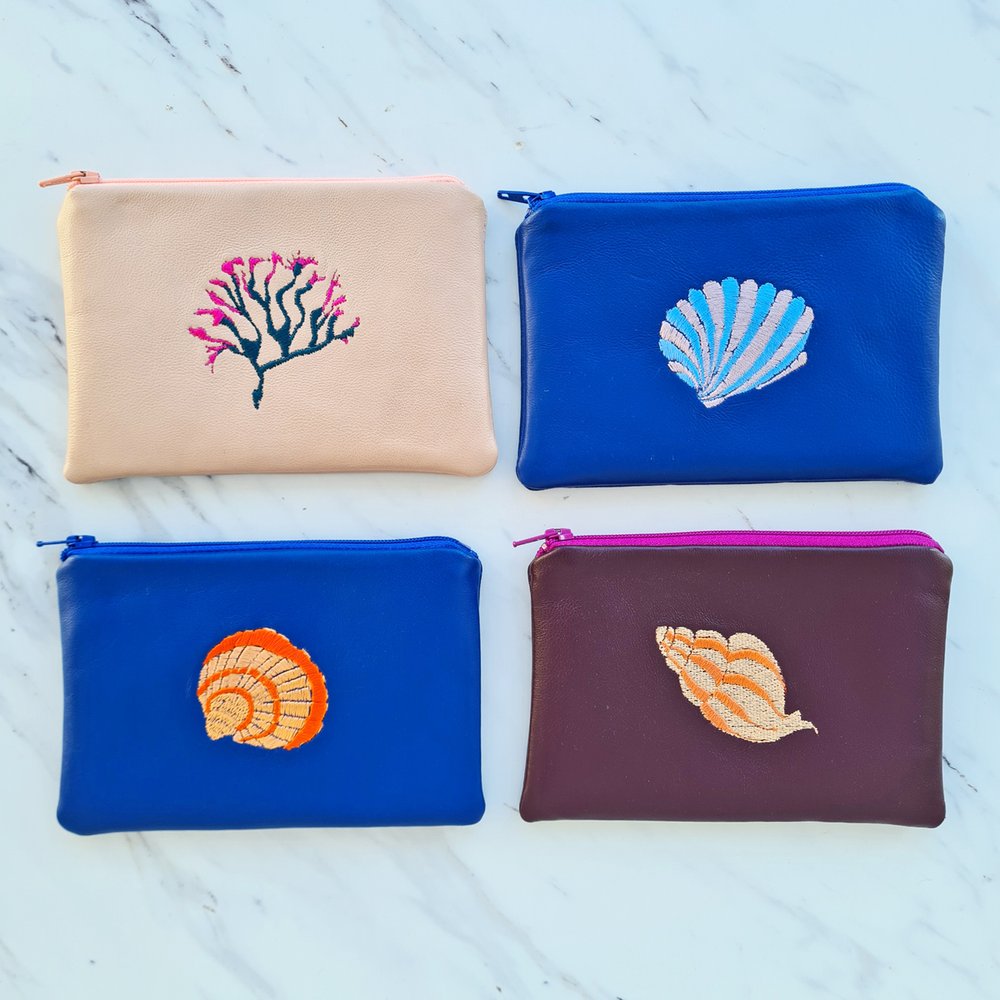 Embroidered change purse best sale