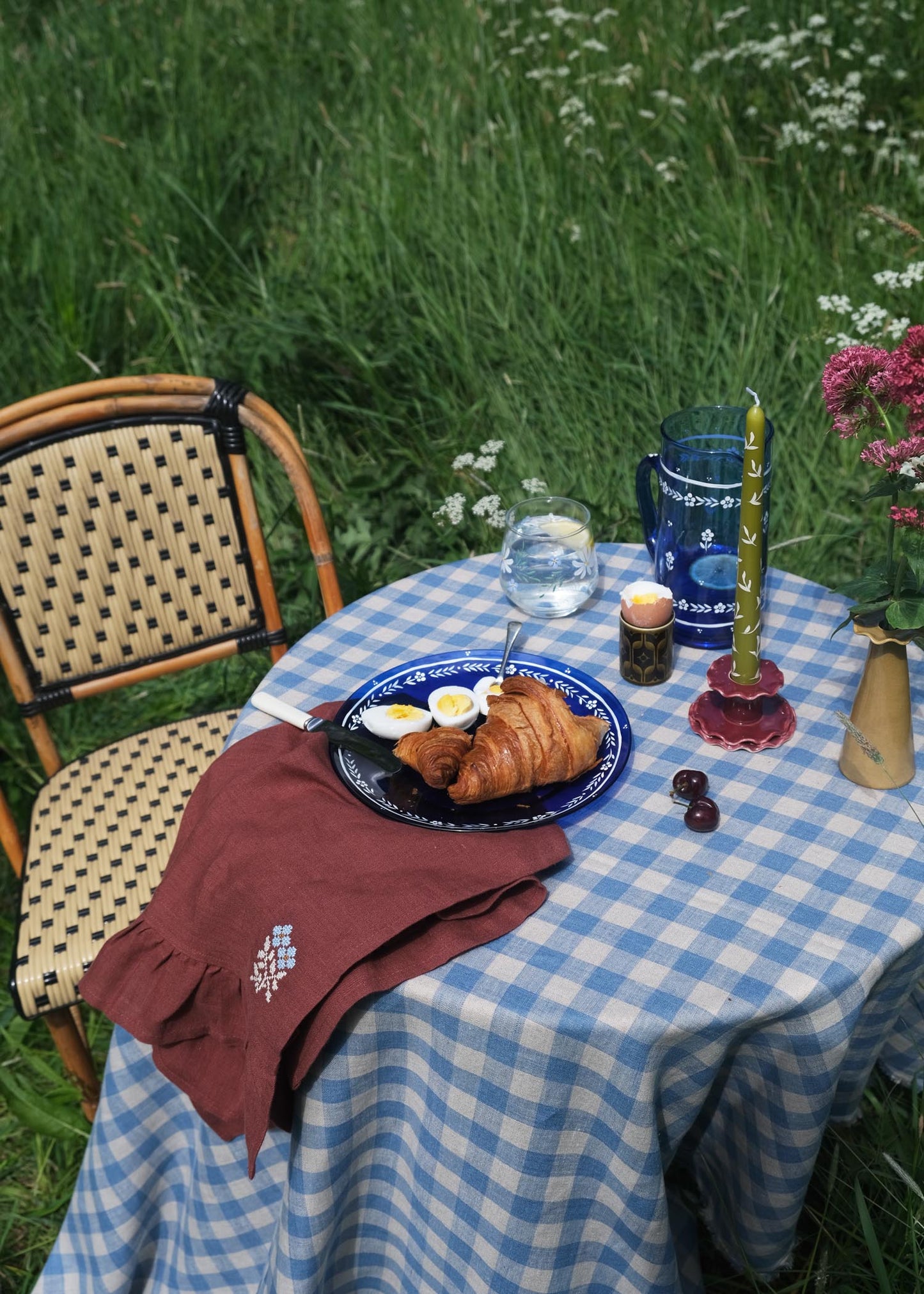 Blue Tinted Floral Plate