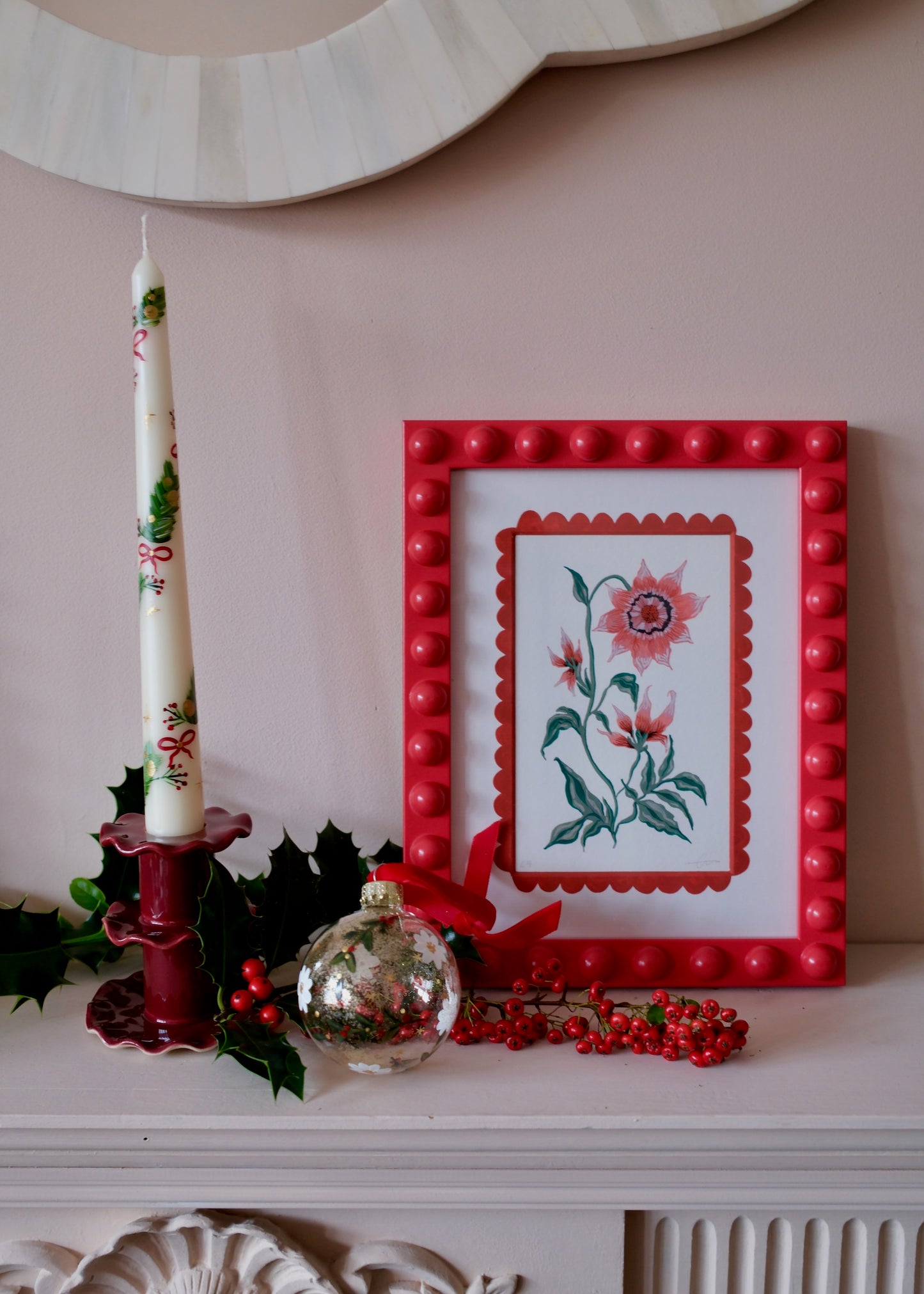 Red Velvet Bow Candle