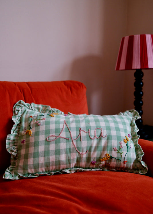 'Made for Makerville' Embroidered Cushion