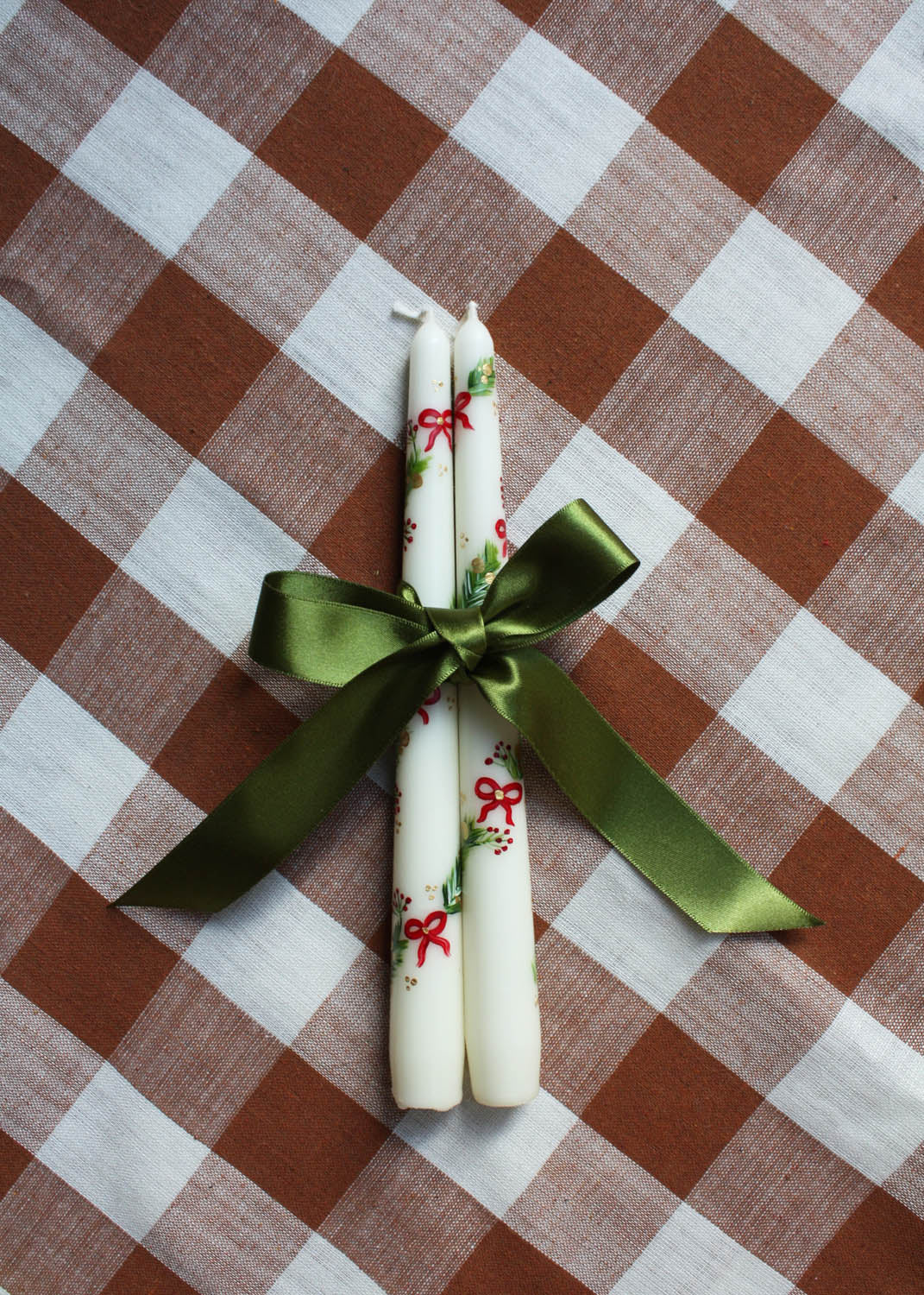 Red Velvet Bow Candle