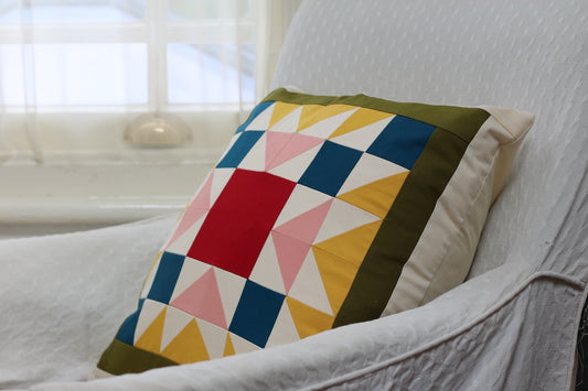 'Made for Makerville' Patchwork Cushion