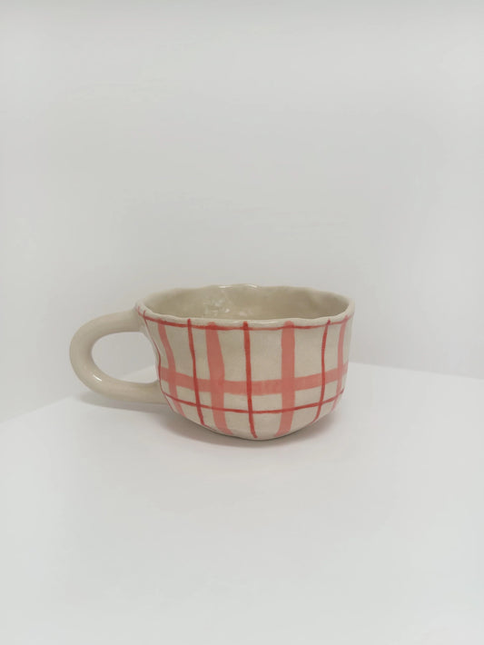 Checkered Stoneware Mug