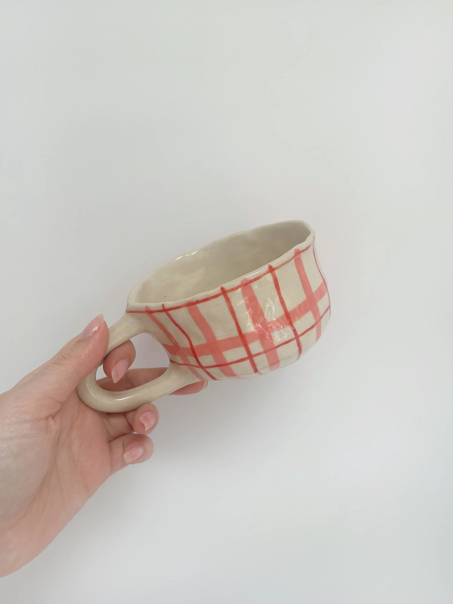 Checkered Stoneware Mug