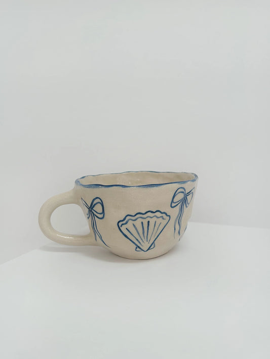 Handmade Stoneware Seashell Mug