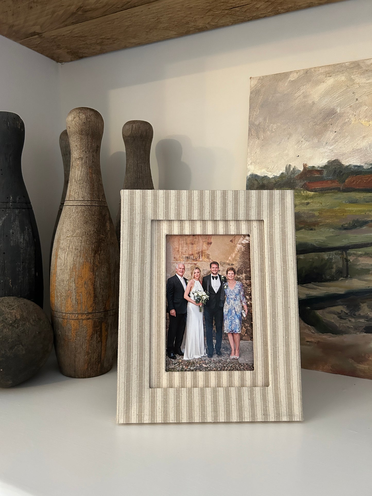 Sage Stripe Fabric Frame