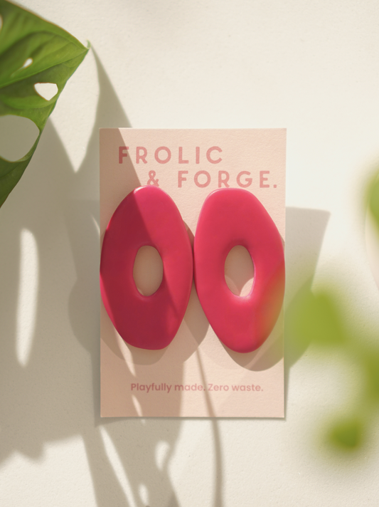 'Made for Makerville' Raspberry Pink Saige Earrings