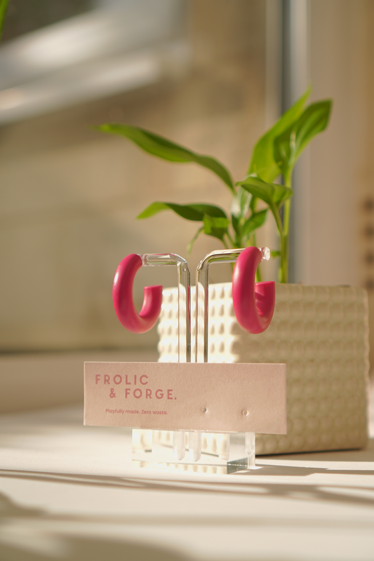 Raspberry Pink Midi Hoops