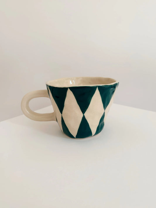 Green Harlequin Handmade Mug