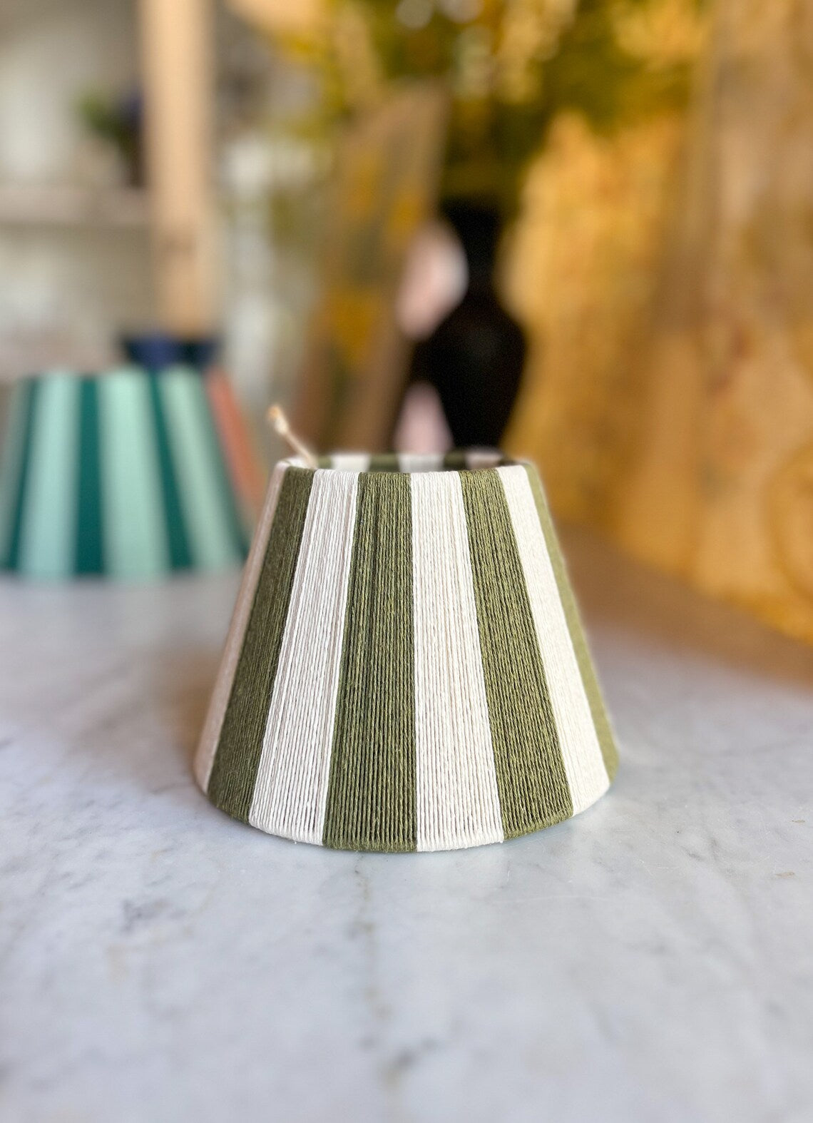 Olive Stripe Lampshade