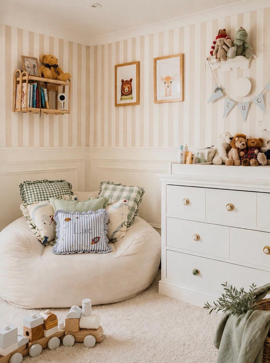 The Luc - Blue Stripe Personalised Cushion