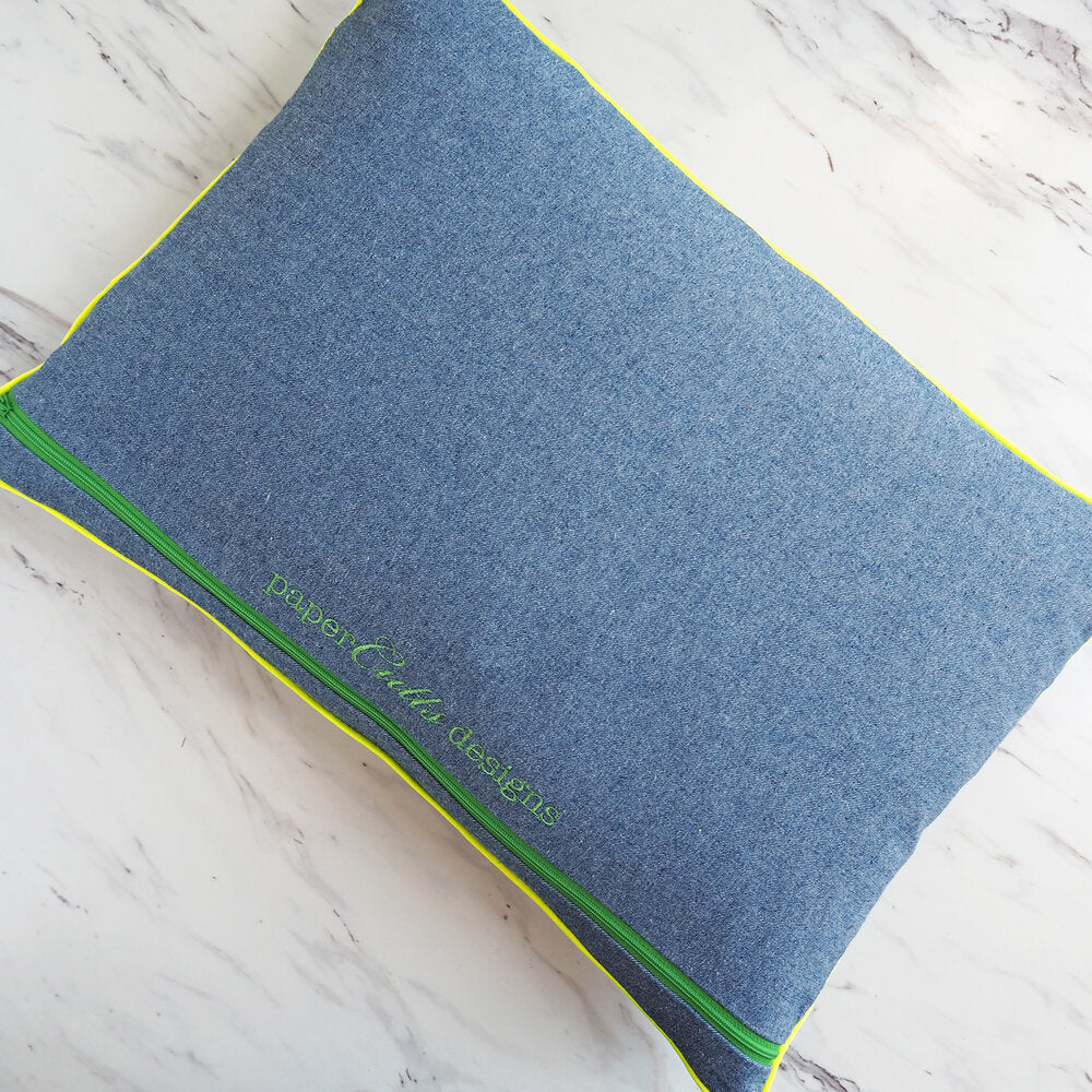 Embroidered Wild Poppy Cushion