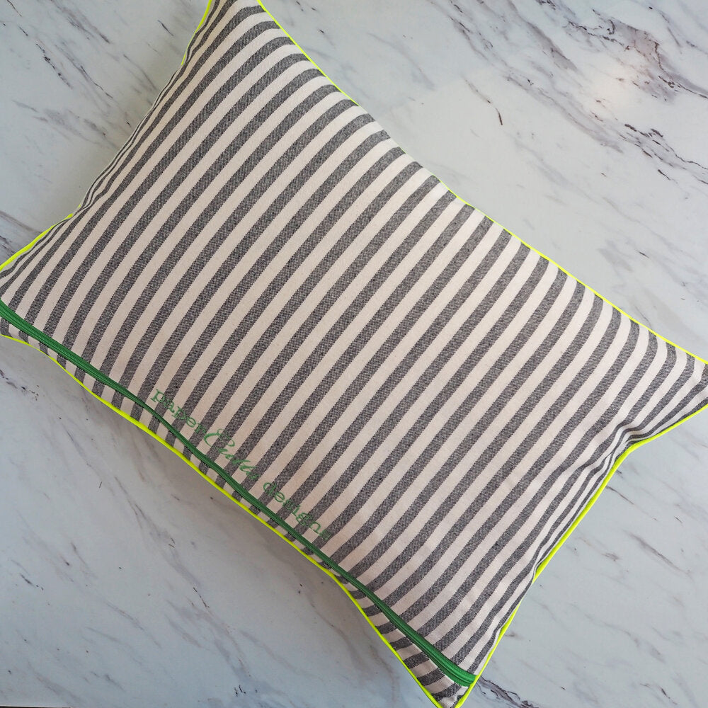 Embroidered Wild Poppy Cushion