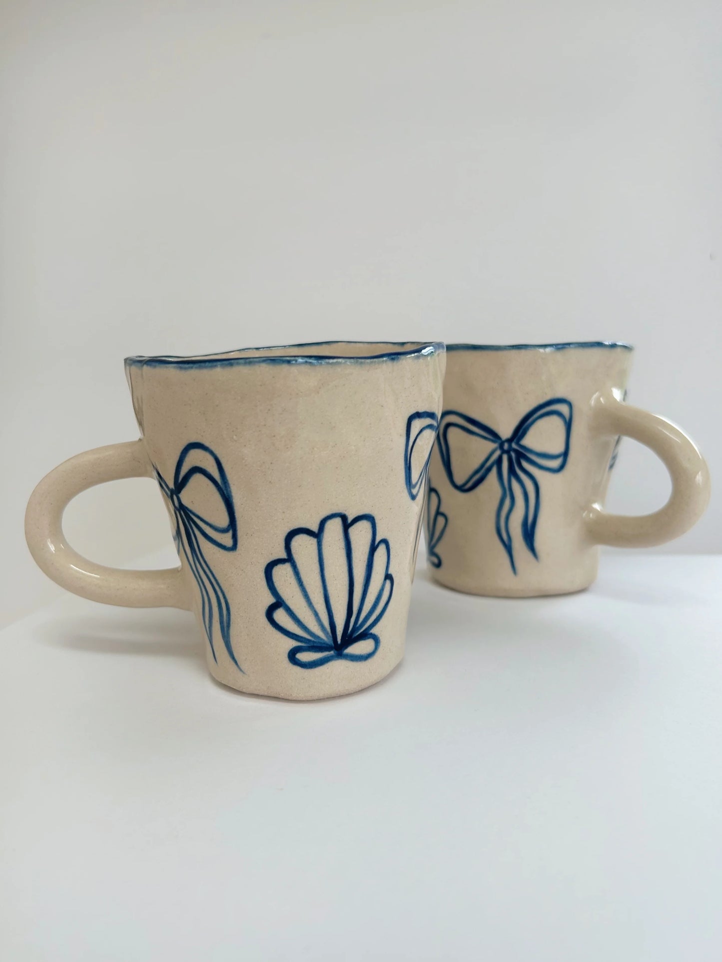Bow + Seashell Stoneware Mug