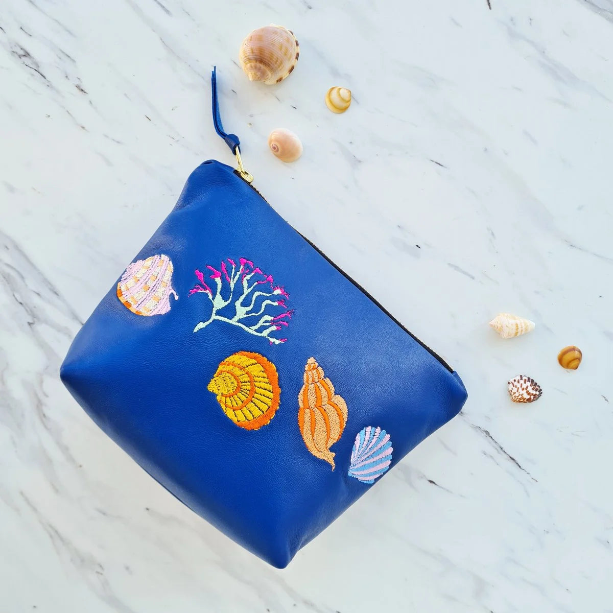 Shells Embroidered Pouch Bag