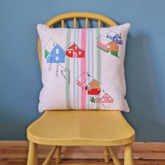 "Made for Makerville" Houses Wool Cushion No.2
