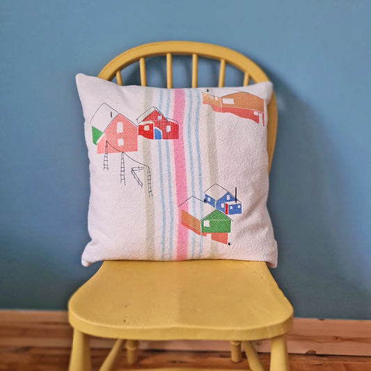 "Made for Makerville" Houses Wool Cushion No.4