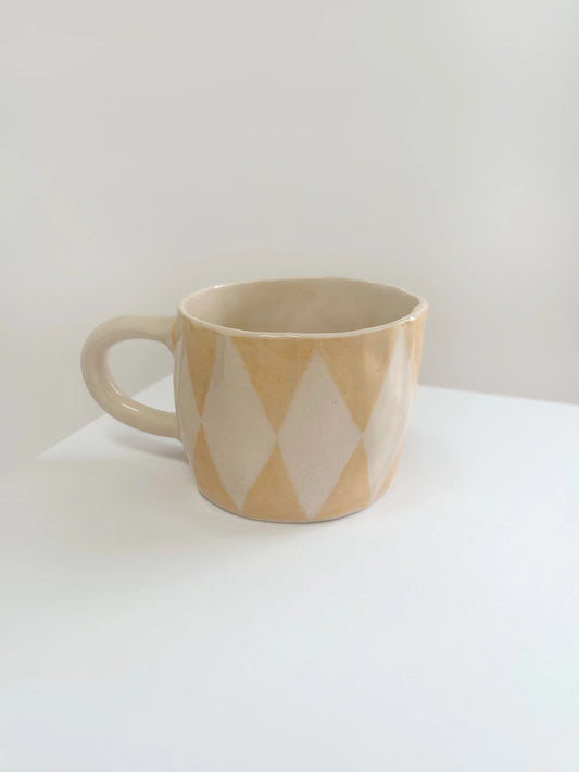 Butter Yellow Harlequin Stoneware Mug